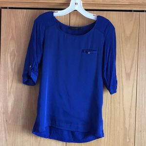 The Limited Mixed Media Top in Blue